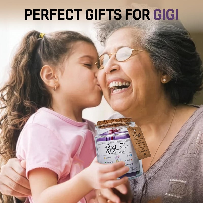 DOSINY Gigi Gifts For Grandma, Gigi Bible Verse Jar, Mothers Day, Christmas, Birthday Gifts For Gigis From Grandkids, Decorative Glass Inspirational Scripture Jar with 96 Bible Verse - Image 2